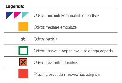 Koledar odvoza odpadkov Gorje 2024