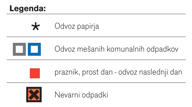 legenda odvoz koledar odpadek bled