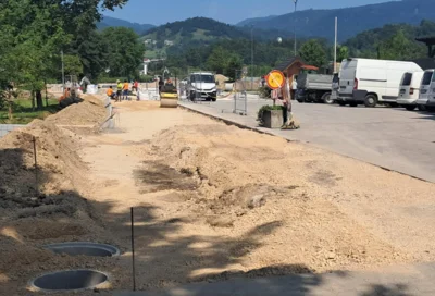 13.6.2025: Gradbena dela pred Zbirnim centrom