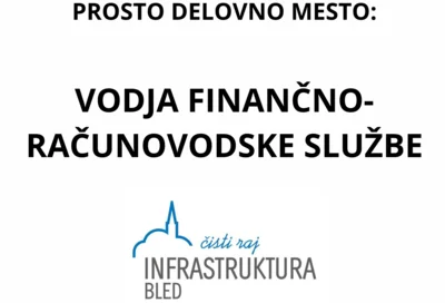 Prosto delovno mesto: Vodja finančno računovodske službe - (m/ž) 