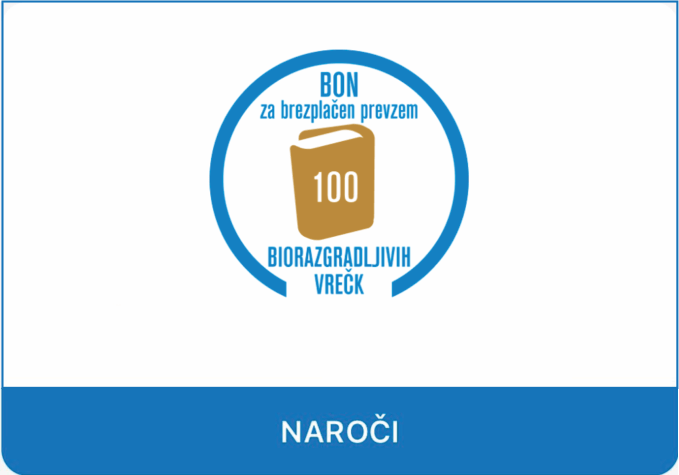 komunalni bon za brezplačen prevzem 100 biološkorazgradljivih vrečk